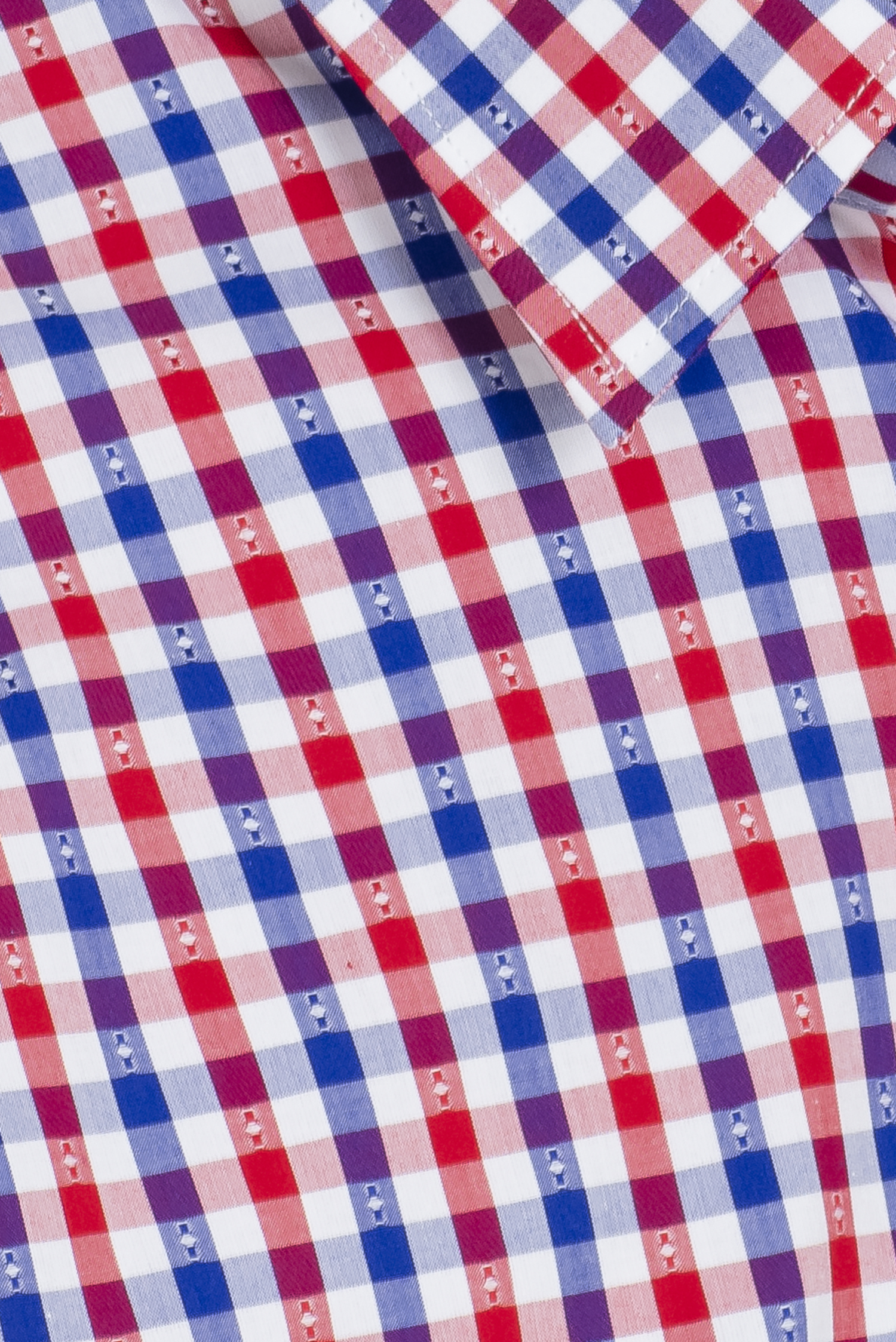 Sơ mi nam ngắn tay - Slimfit, caro đỏ-xanh