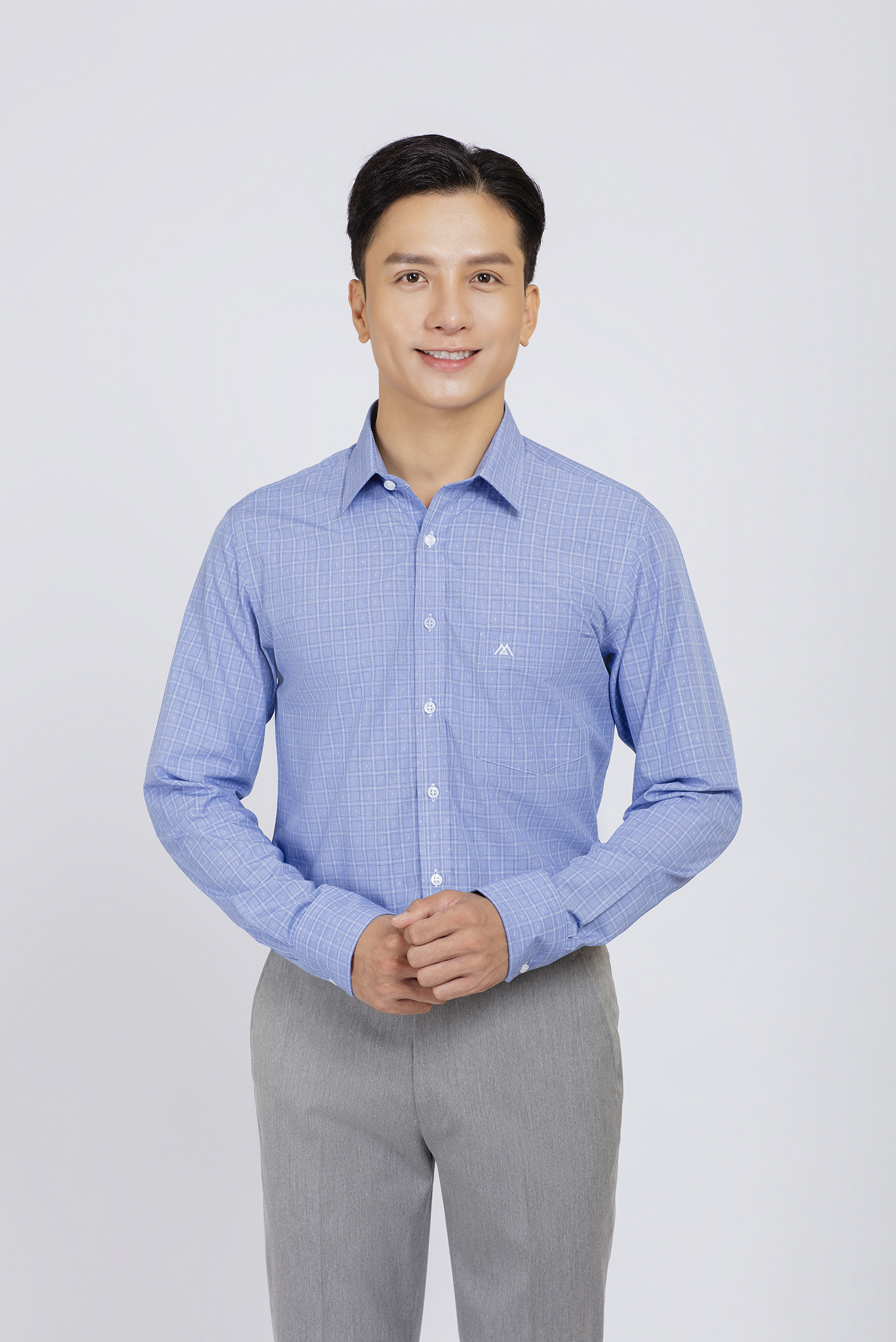 Sơ mi nam dài tay - Slimfit xanh caro - HẾT HÀNG