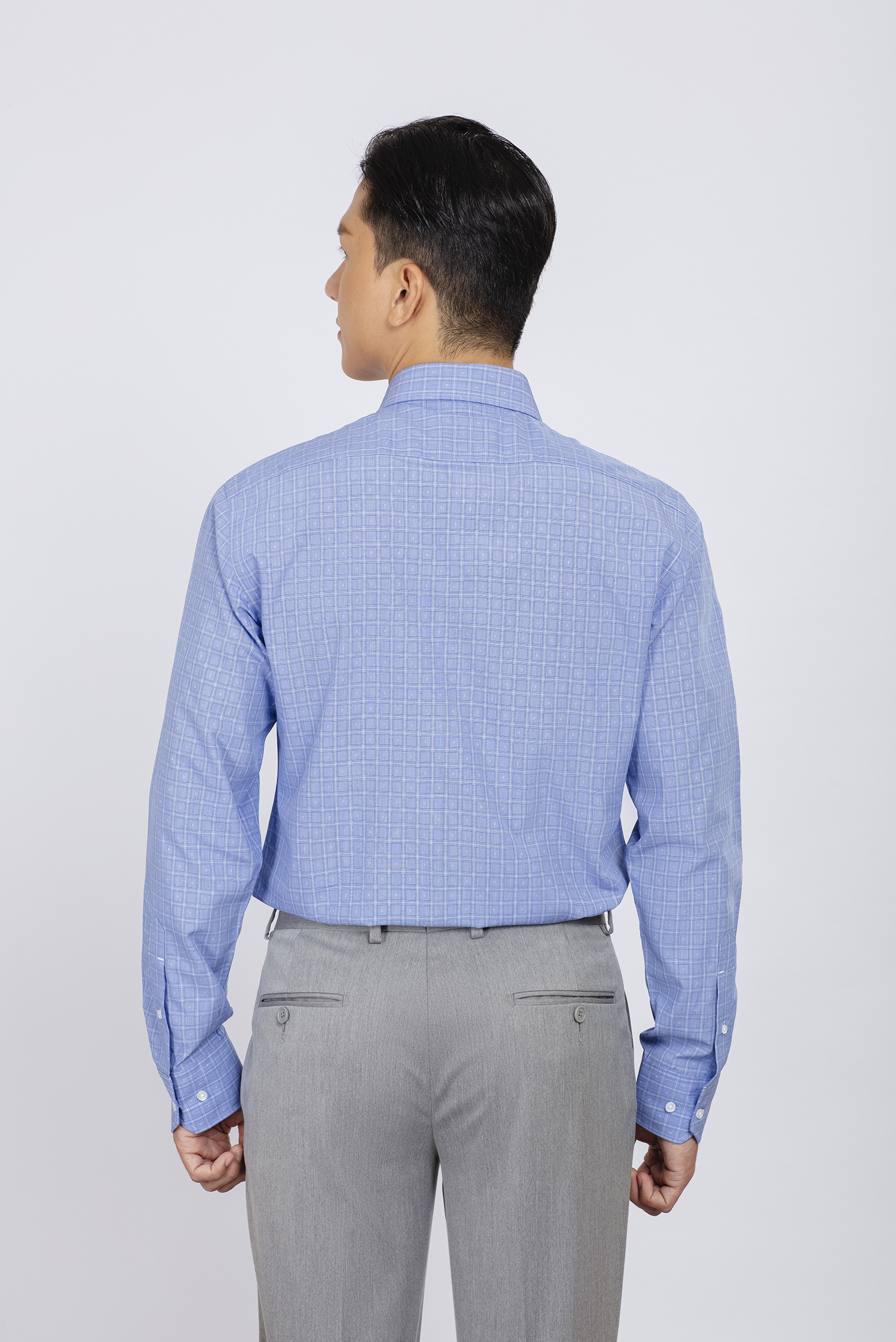 Sơ mi nam dài tay - Slimfit xanh caro - HẾT HÀNG