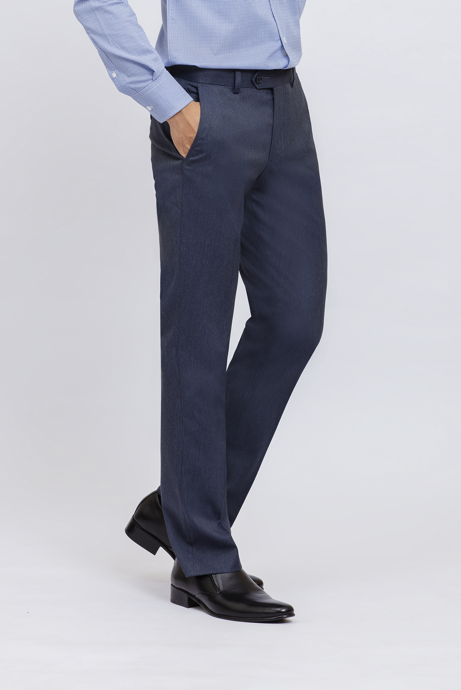 Quần tây nam slimfit - Xanh dương sọc nhỏ