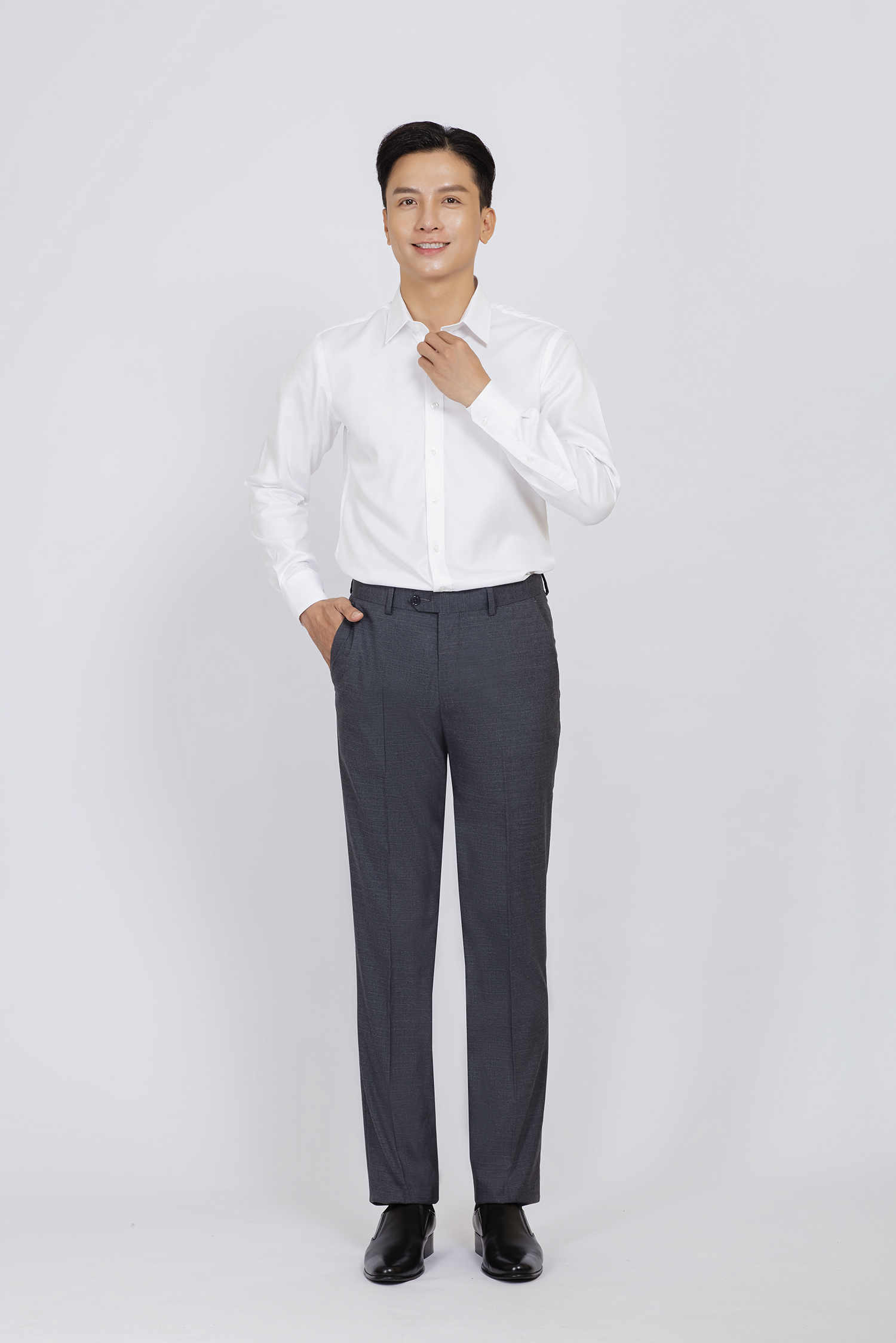 Quần tây nam Slimfit màu xám đậm