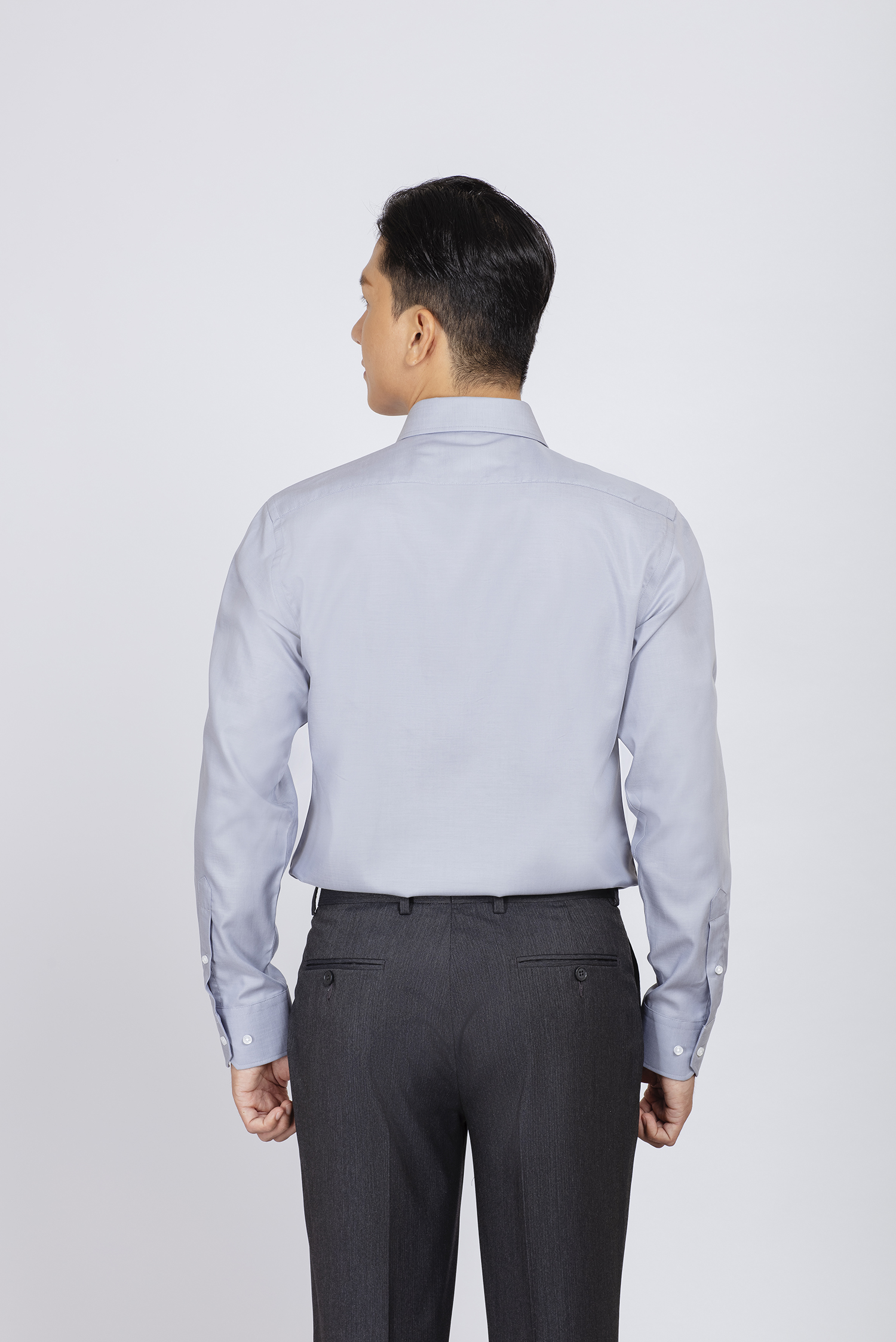 Sơ mi nam dài tay - Slimfit màu xám trơn