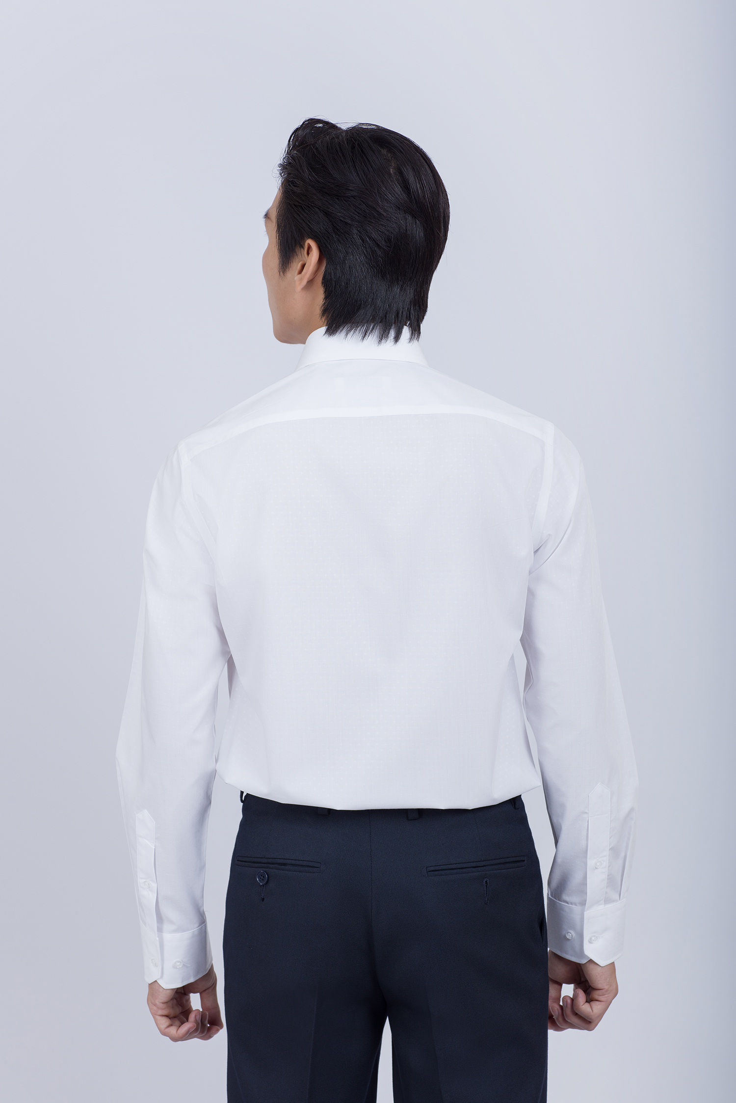 Sơ mi nam dài tay - Regular màu trắng hoa văn chìm -  HẾT HÀNG