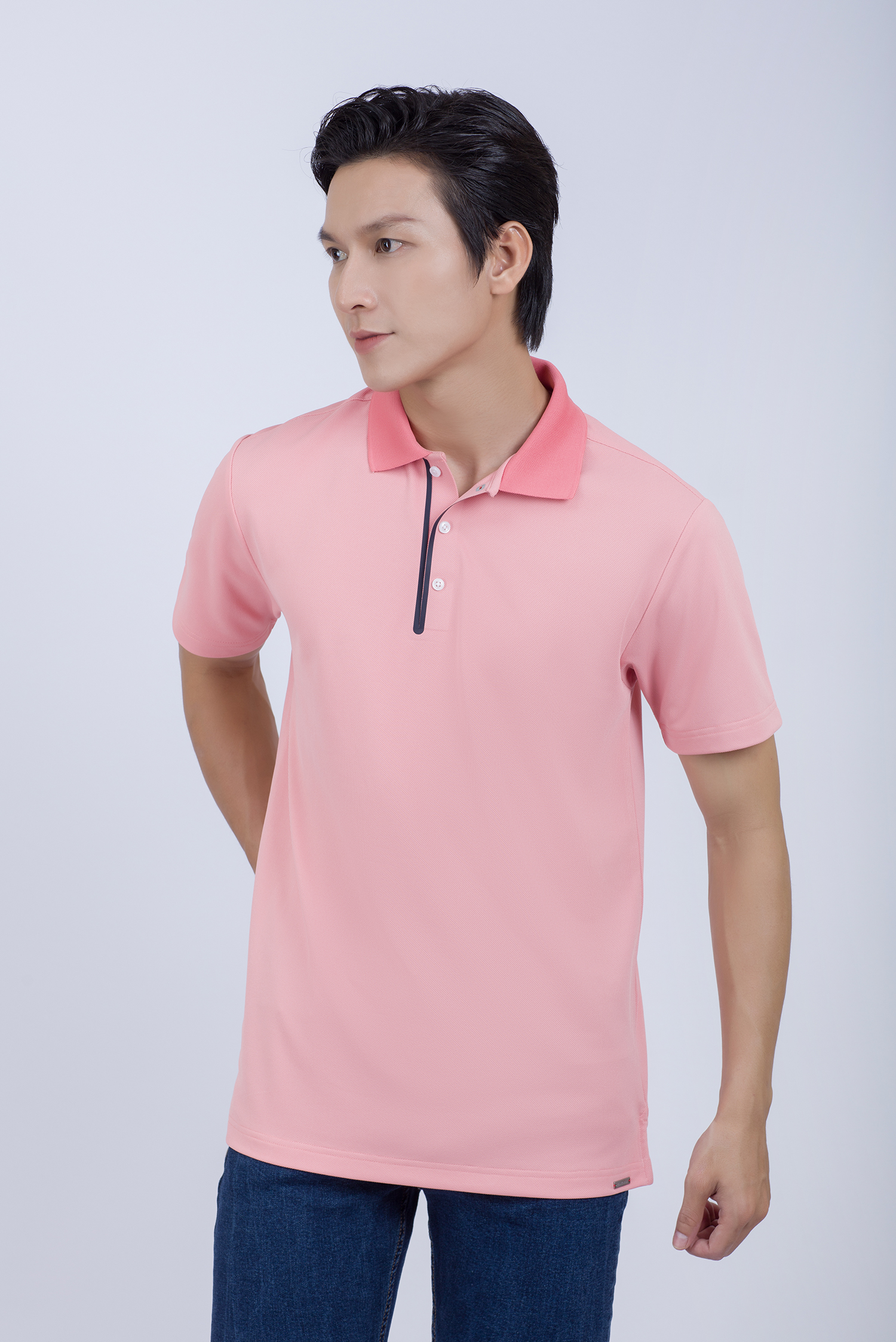 Áo Polo shirt nam ngắn tay-màu hồng- HẾT HÀNG
