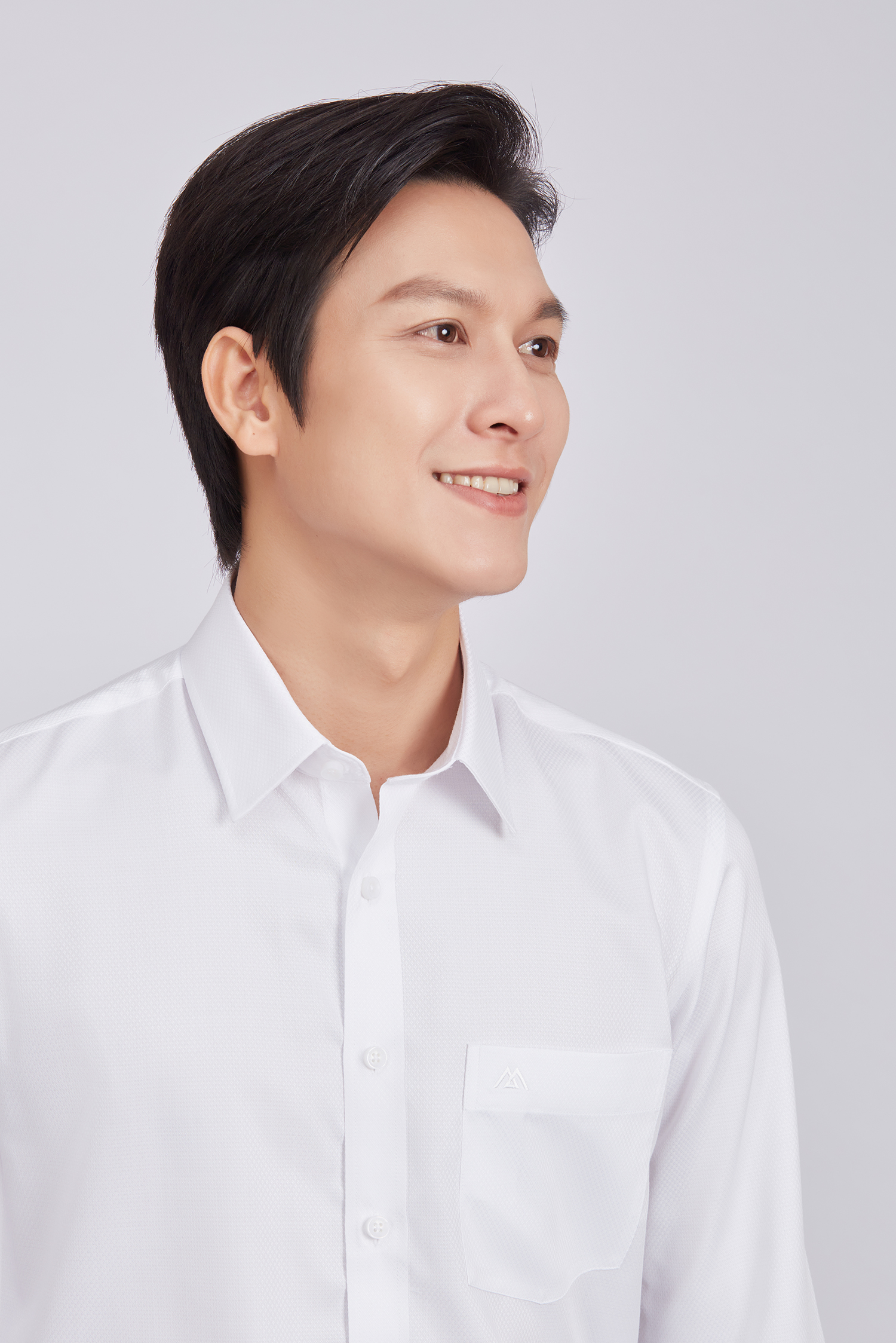 Sơ mi nam DT - Regular-Trắng hoa văn chìm