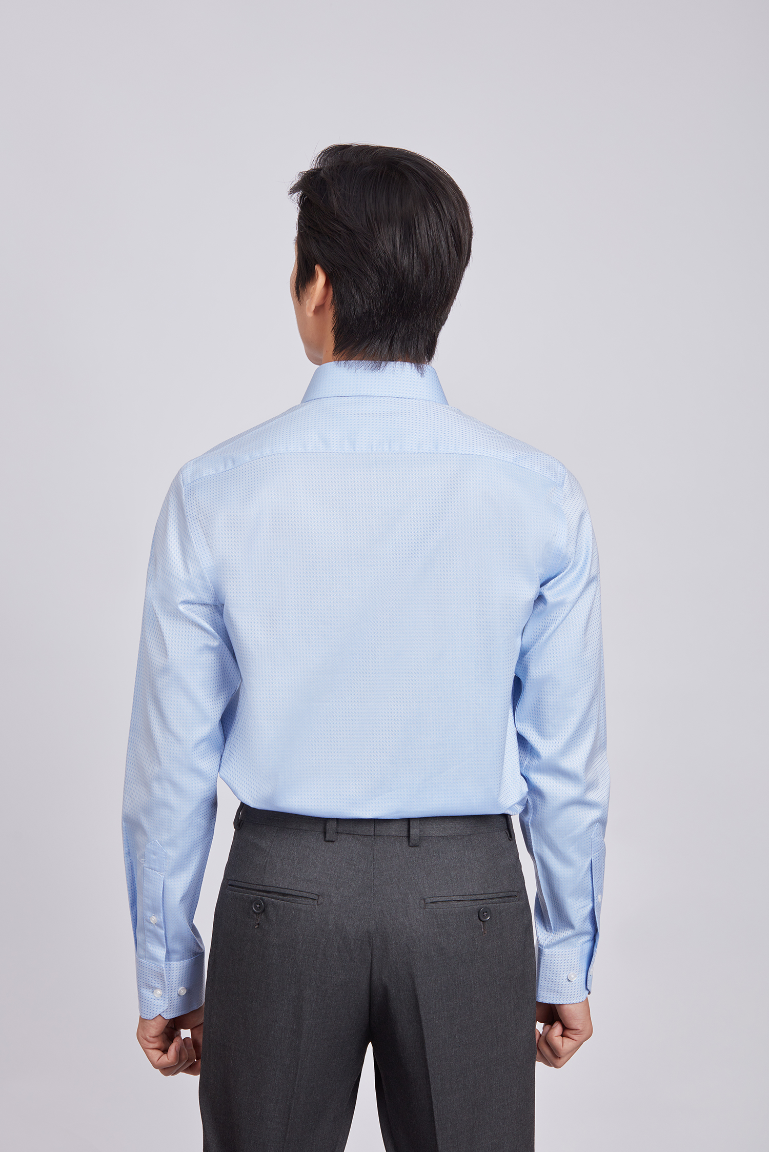 Sơ mi nam DT - Slimfit - Xanh biển hoa văn