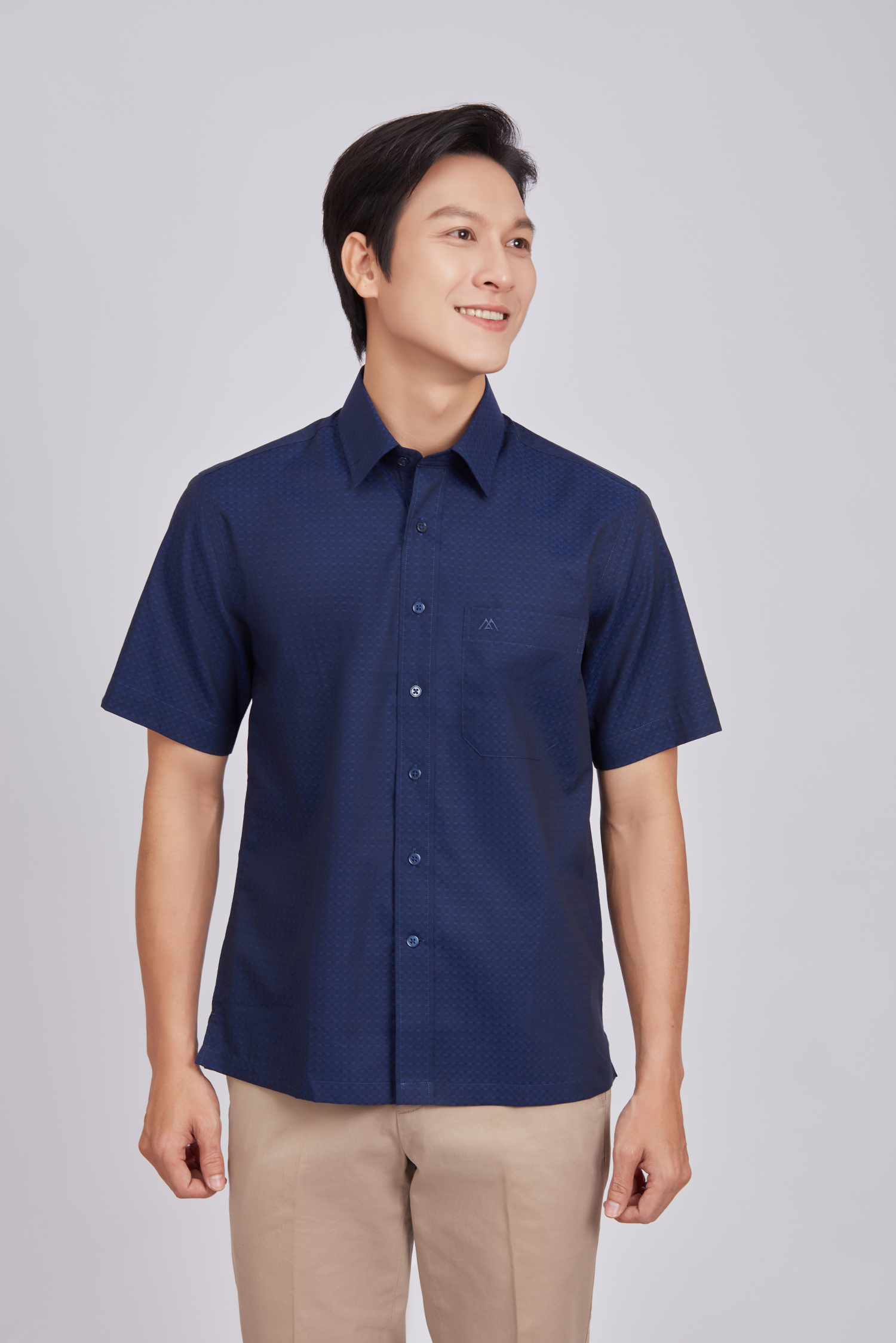 Sơ mi nam ngắn tay  - Casual vạt ngang