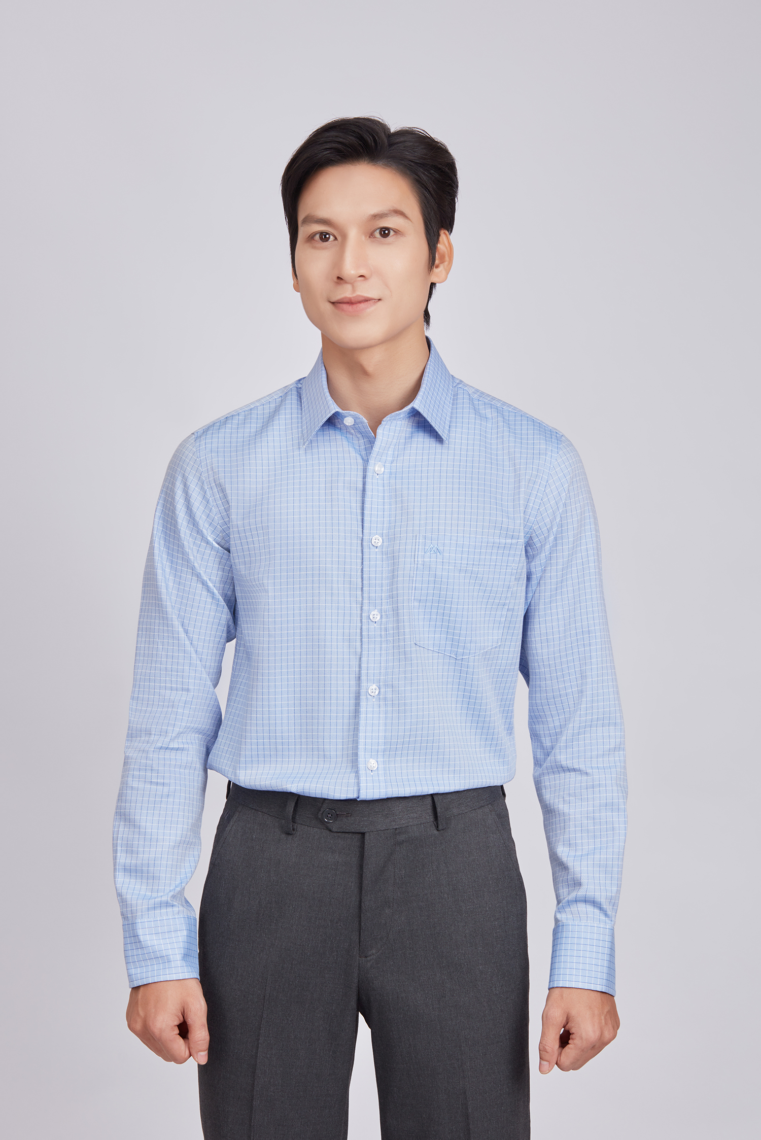 Sơ mi nam dài tay - Slimfit xanh caro - HẾT HÀNG