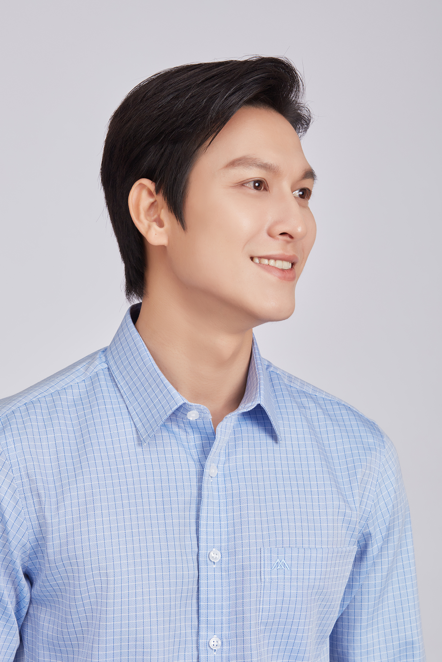 Sơ mi nam dài tay - Slimfit xanh caro - HẾT HÀNG