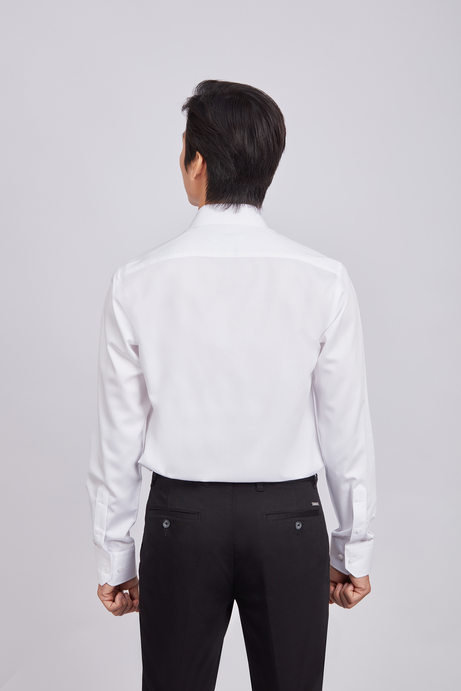 Sơ mi nam DT - Slimfit-trắng hoa văn