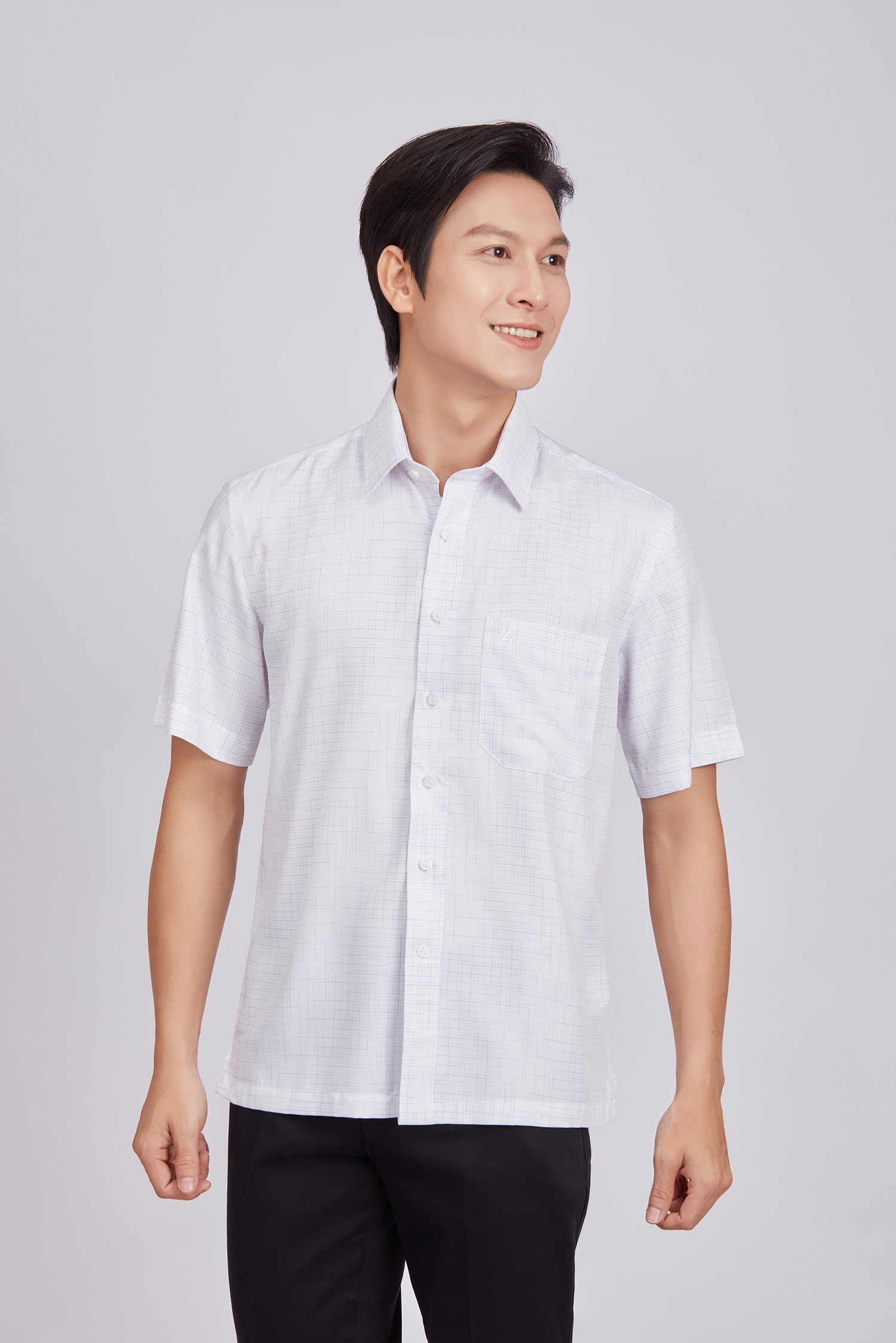 Sơ mi nam ngắn tay - Casual vạt ngang
