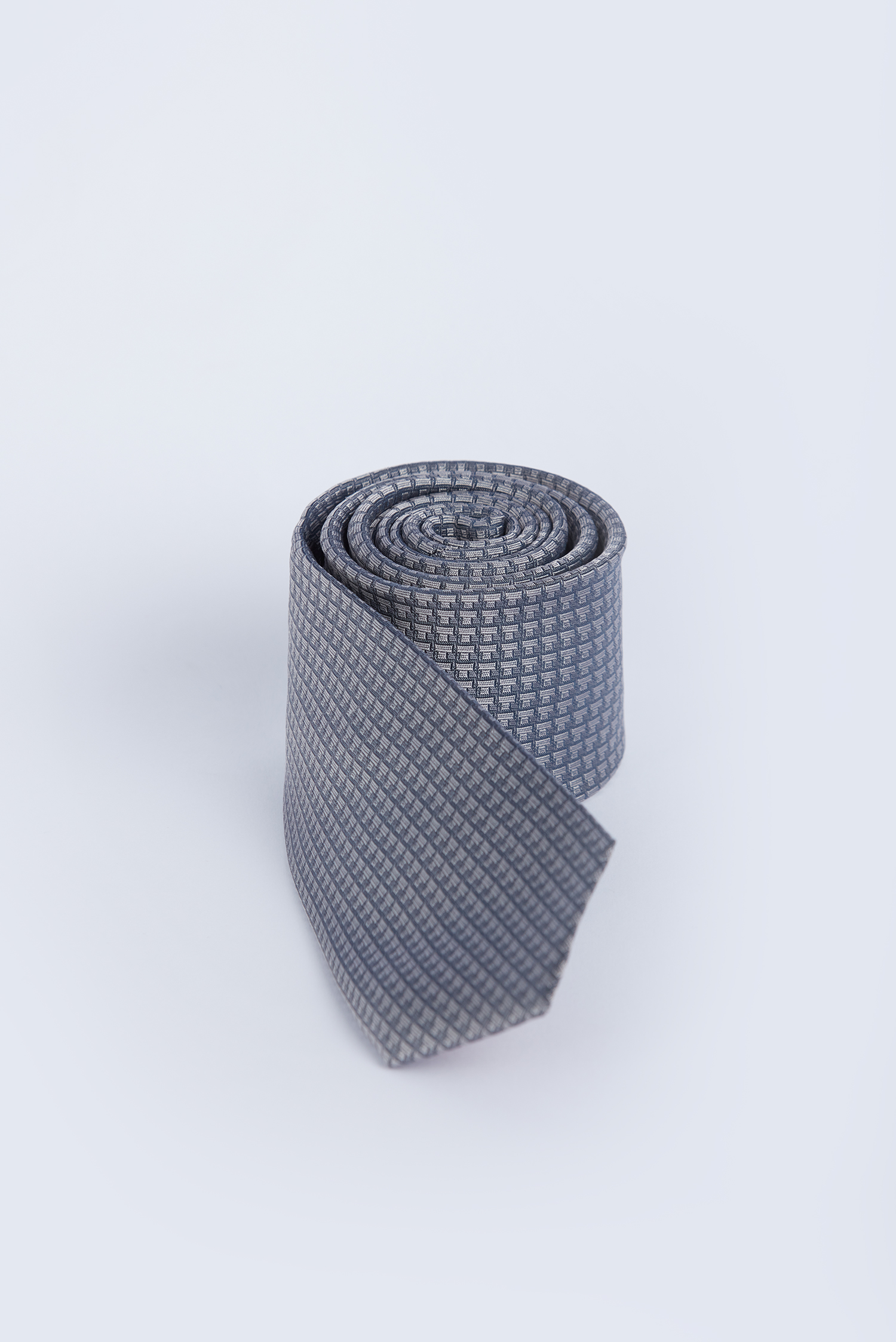 Cà Vạt nam  màu xám caro, to bản 6.5cm