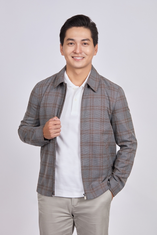 Áo khoác nam - caro xám