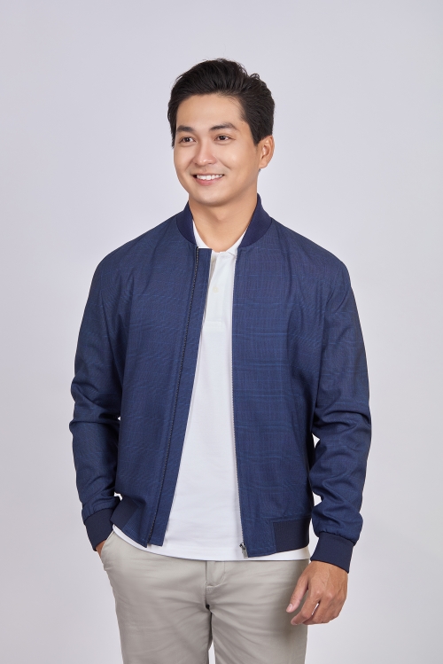 Áo khoác nam - caro xanh dương