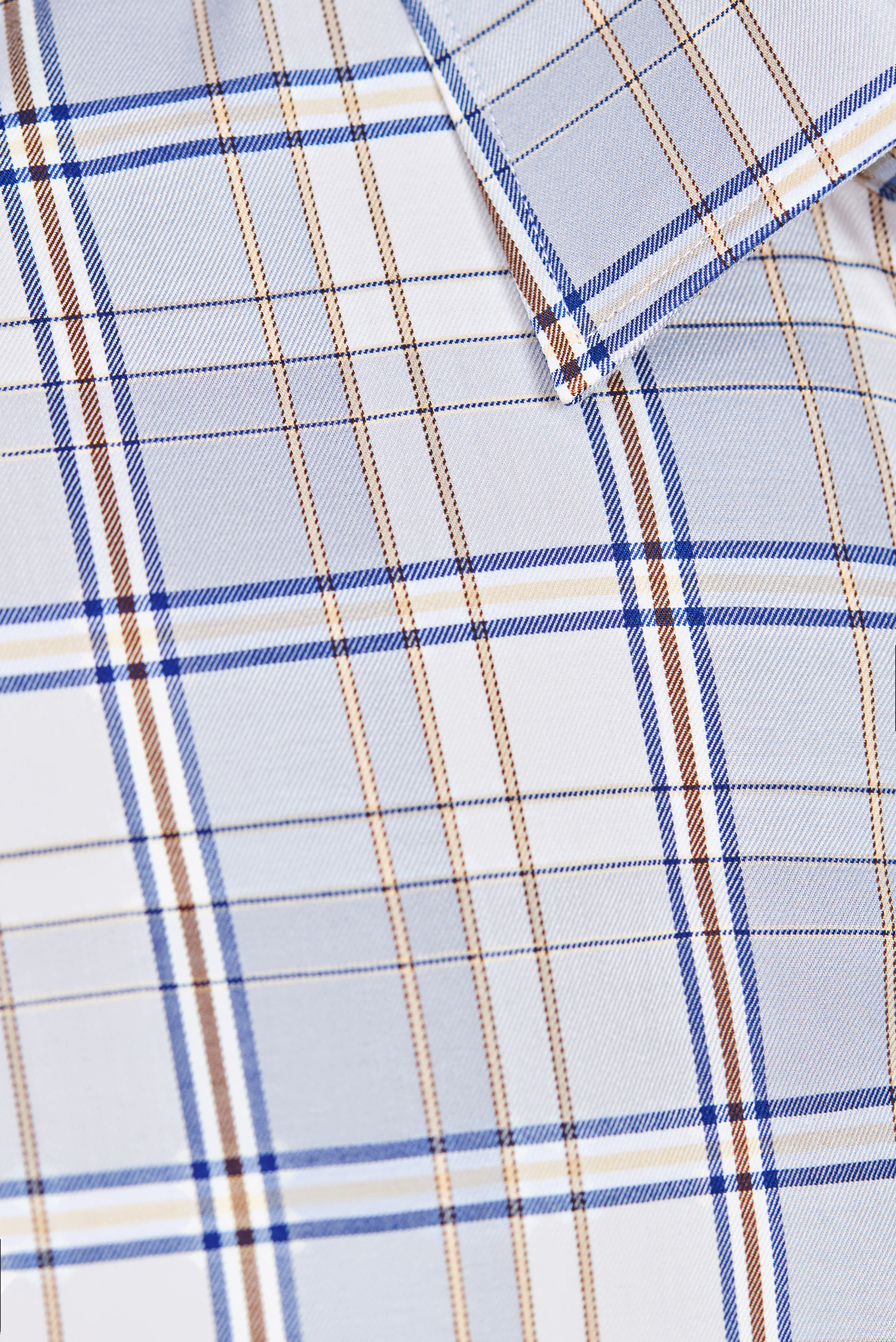 Sơ mi nam dài tay Slimfit - vạt ngắn, Caro