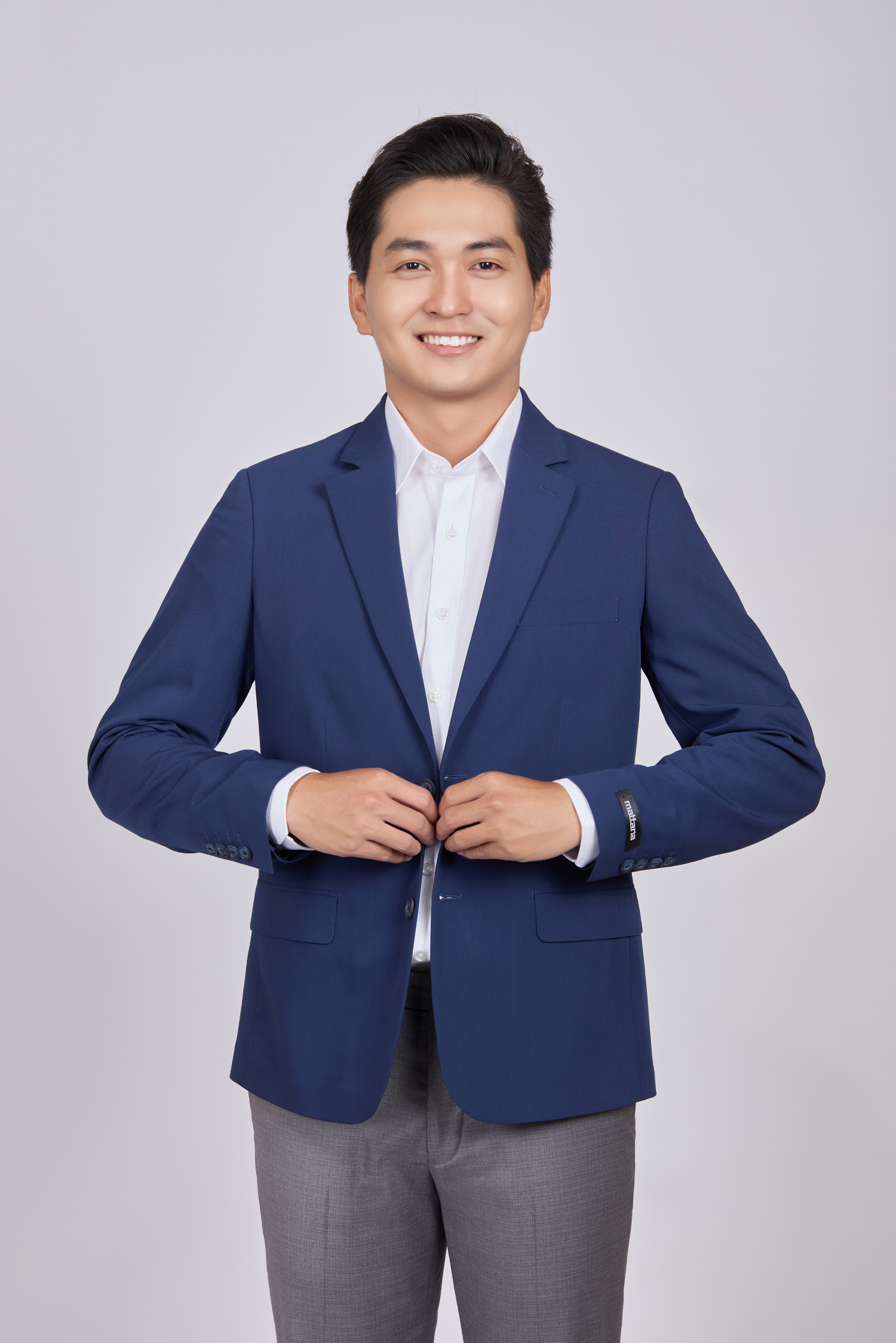 Áo Veston nam Slim fit màu xanh dương nhạt