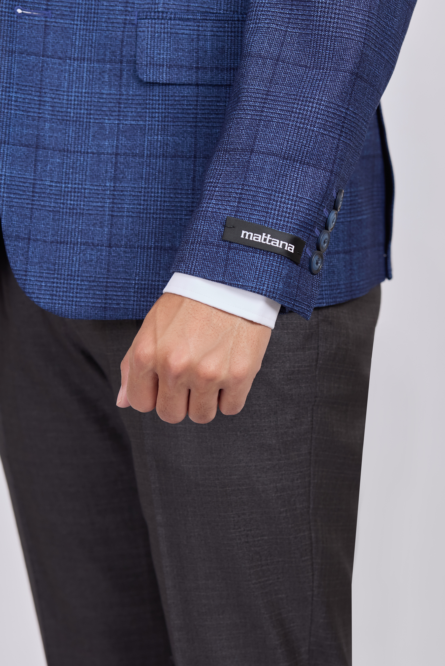 Áo Veston nam Slimfit caro xanh dương