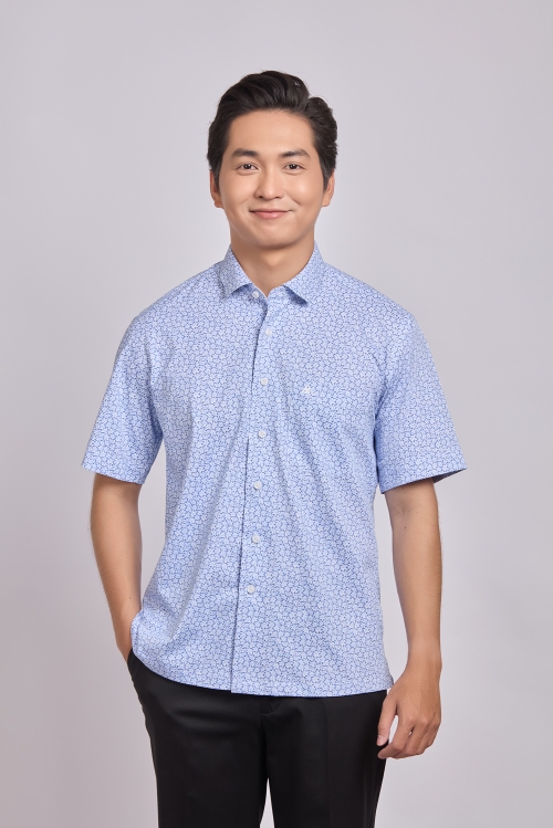 Sơ mi nam ngắn tay Casual - vạt ngang