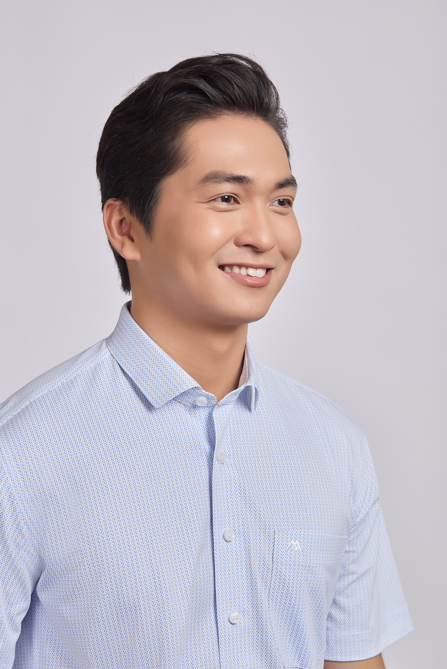 Sơ mi nam ngắn tay Casual - vạt ngang