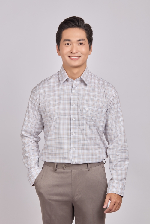 Sơ mi nam dài tay - Regular, vạt ngắn