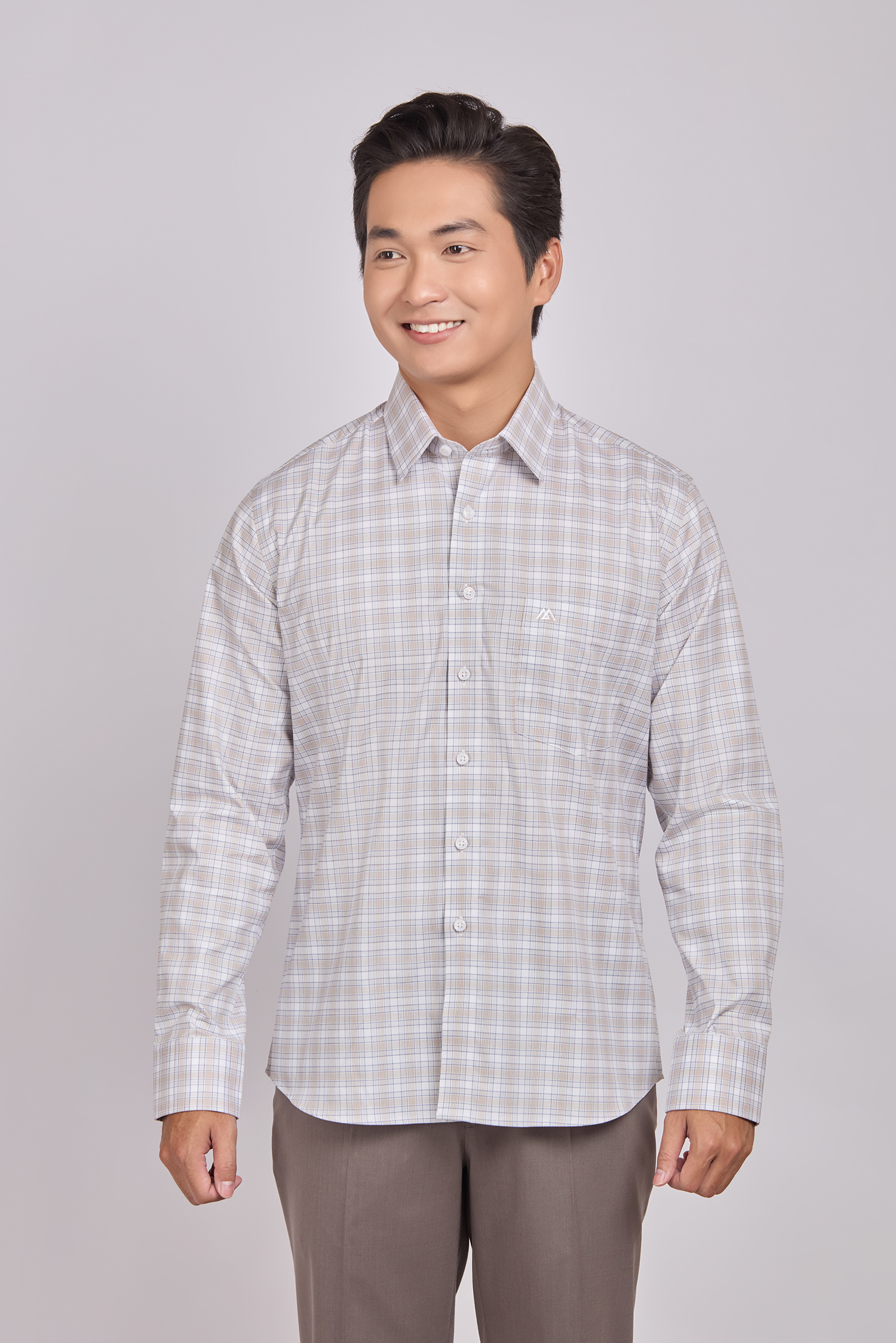 Sơ mi nam dài tay - Regular, vạt ngắn