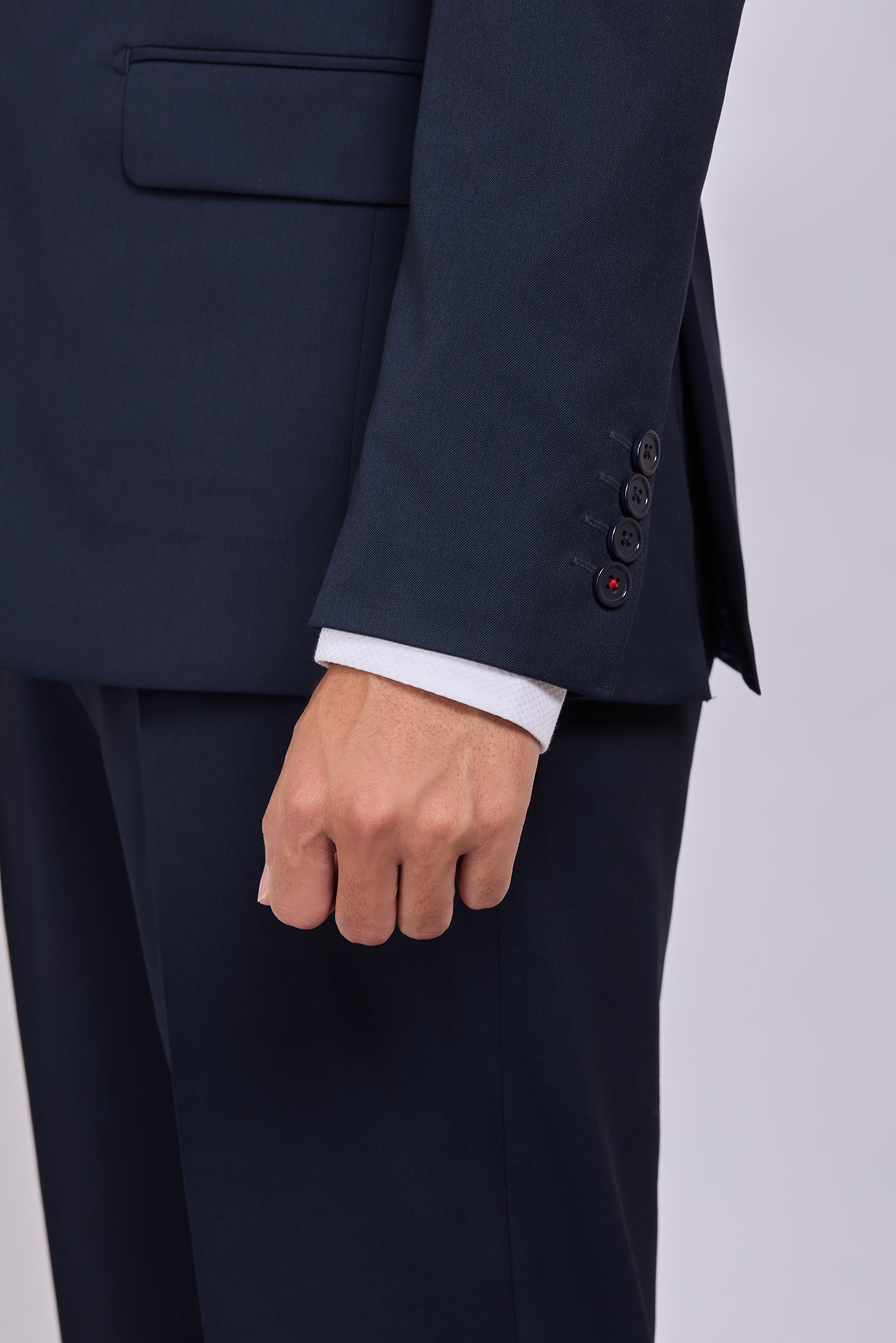 Bộ Veston nam - Classic - xẽ 2 tà 2 nút - Xanh đen trơn