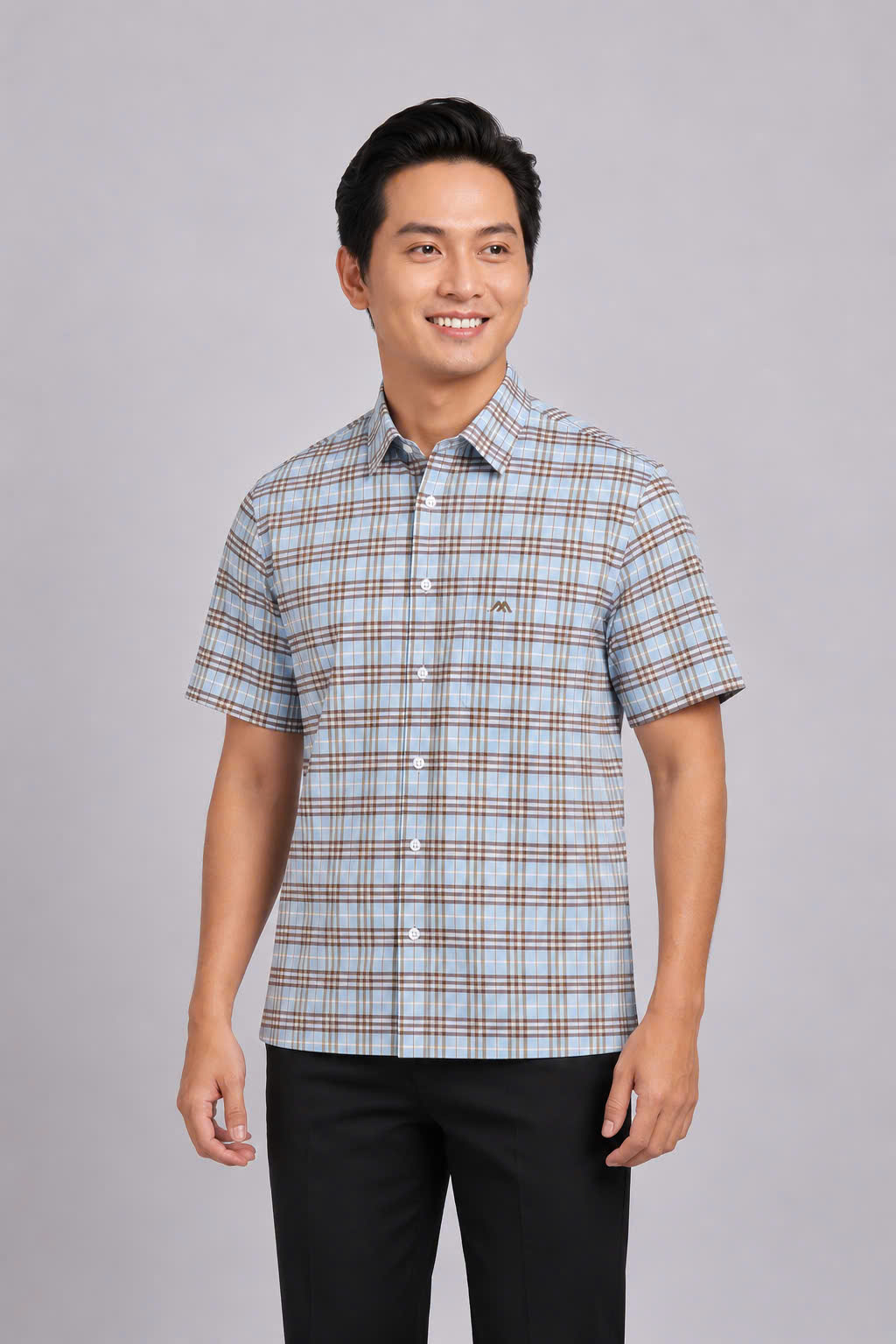 Sơ mi nam ngắn tay Casual - vạt ngang